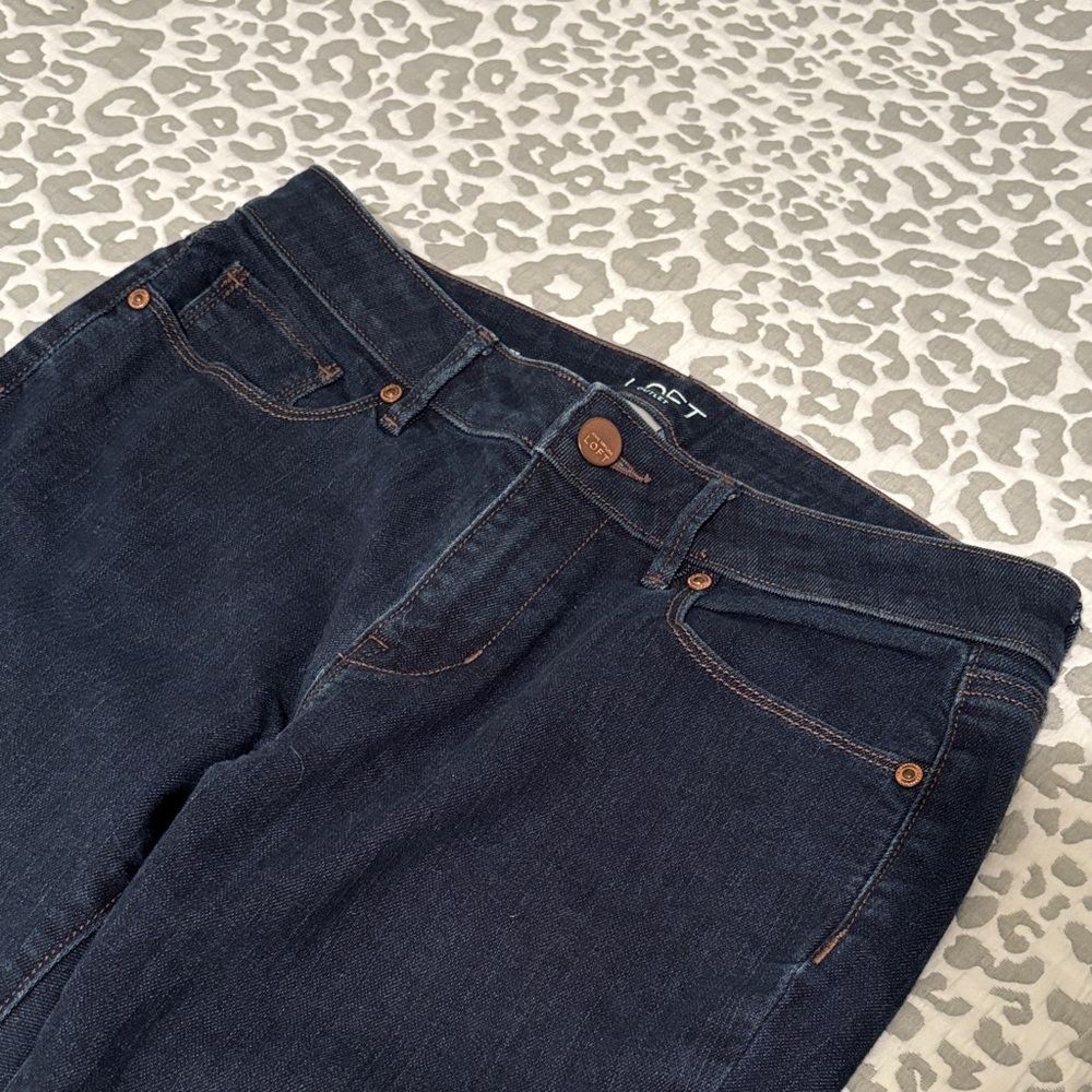 LOFT Women's Deep Indigo Curvy Skinny Jeans